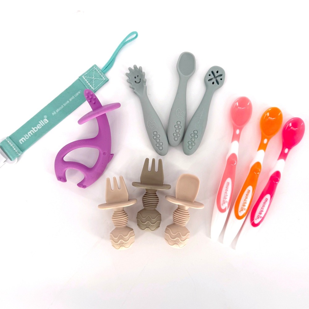 Munchkin Olababy PandaEar Baby Utensil Bundle Mombella Teether & Clip‎ 11pc Set